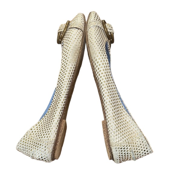 Jeffrey Campbell “Bring” Ivory & Metallic Gold Dot Chain Detail Ballet Flats - 8 - Picture 8 of 14